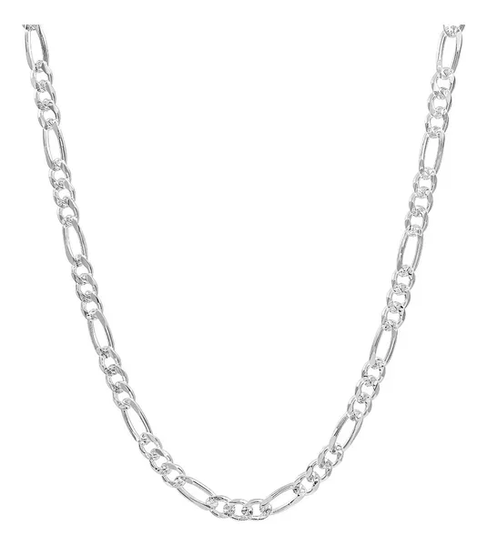 Cadena Plata 925 Figaro 3x1 Diamantada para Hombre - Imagen 1