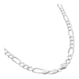 Cadena Plata 925 Figaro 3x1 Diamantada para Hombre 60cm - Imagen 3