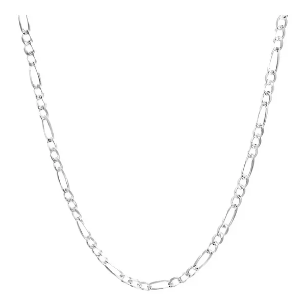 Cadena Plata 925 Figaro 3x1 Diamantada para Hombre 65 cm - Imagen 1