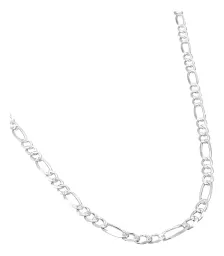 Cadena Plata 925 Figaro 3x1 Diamantada para Hombre 65 cm - Imagen 2