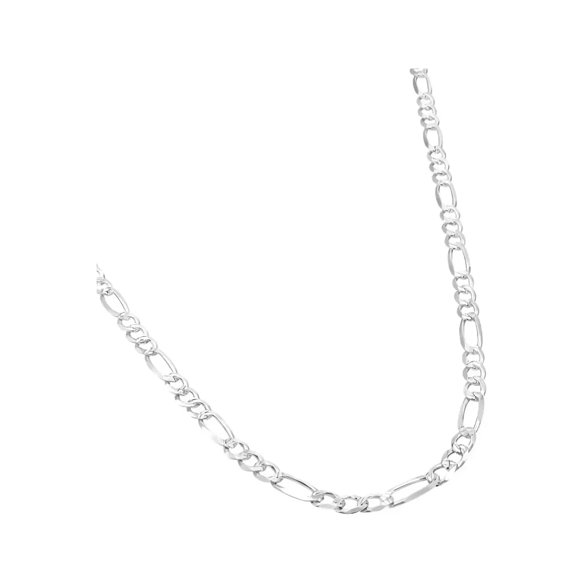 Cadena Plata 925 Figaro 3x1 Diamantada para Hombre 65 cm - Imagen 2