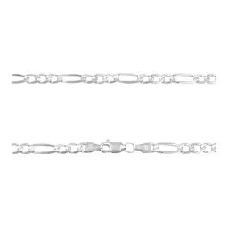 Cadena Plata 925 Figaro 3x1 Diamantada para Hombre 65 cm - Imagen 4