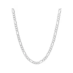 Cadena Plata 925 Figaro 3x1 Diamantada para Hombre 65cm - Imagen 1