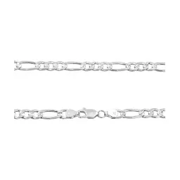 Cadena Plata 925 Figaro 3x1 Diamantada para Hombre 65cm - Imagen 4