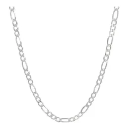 Cadena Plata 925 Figaro 3x1 Diamantada para Hombre 70cm - Imagen 1