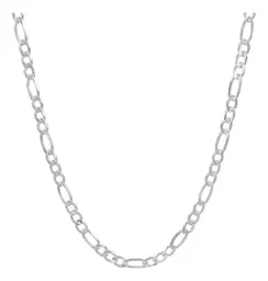 Cadena Plata 925 Figaro 3x1 Diamantada para Hombre 70cm - Imagen 1