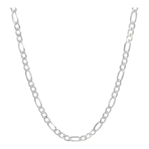 Cadena Plata 925 Figaro 3x1 Diamantada para Hombre 70cm - Imagen 1