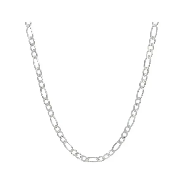 Cadena Plata 925 Figaro 3x1 Diamantada para Hombre 70cm - Imagen 1