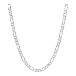 Cadena Plata 925 Figaro 3x1 Diamantada para Hombre de 70 cm - Imagen 1