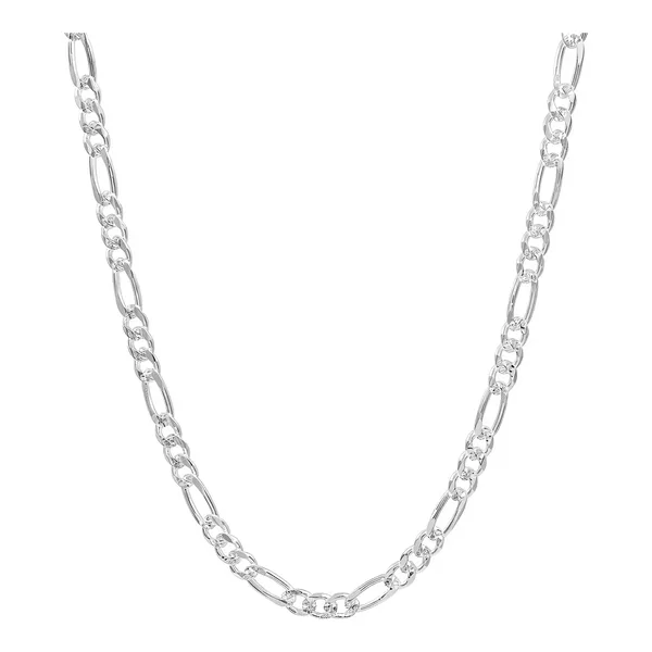Cadena Plata 925 Figaro 3x1 Diamantada para Hombre de 70 cm - Imagen 1