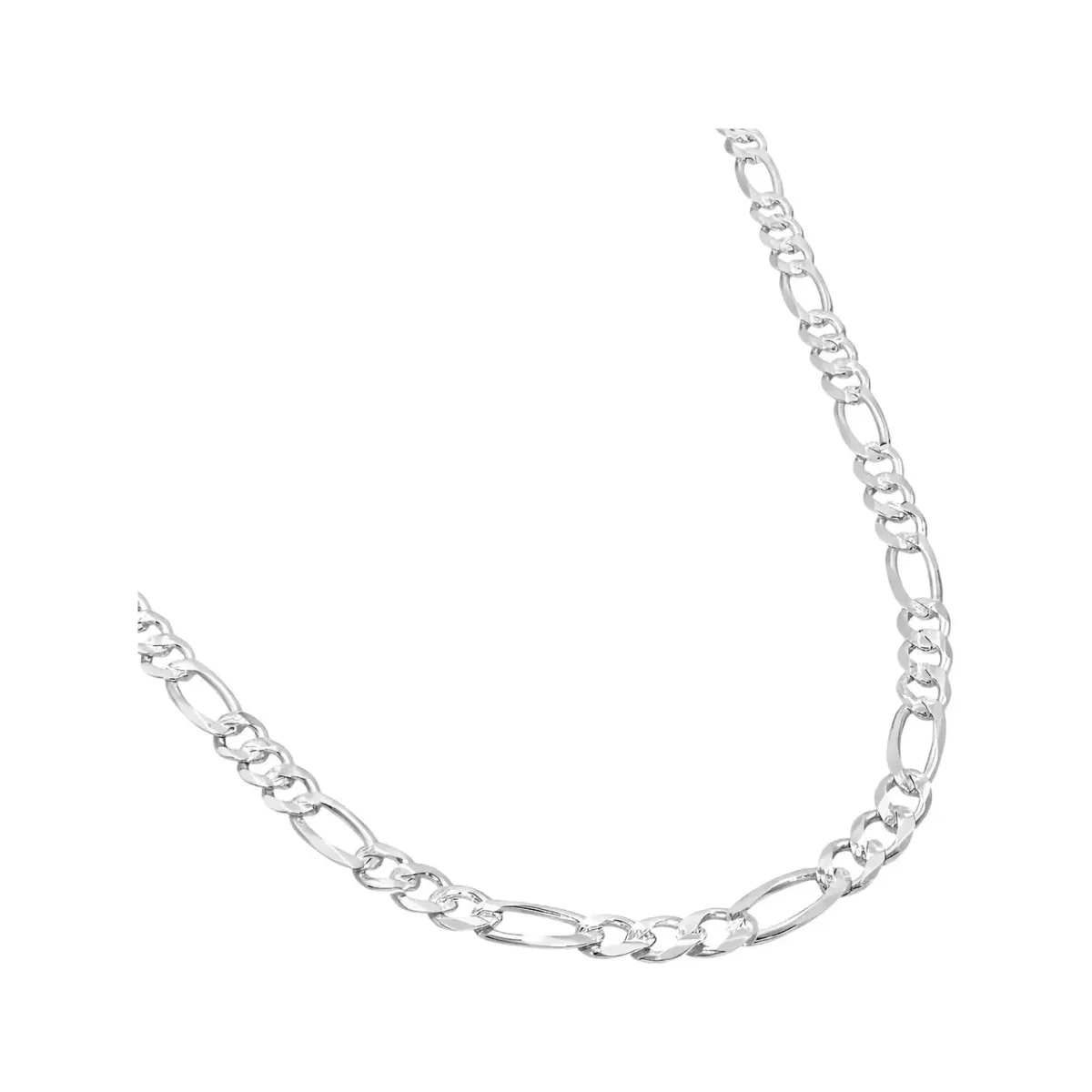 Cadena Plata 925 Figaro 3x1 Diamantada para Hombre de 70 cm - Imagen 2