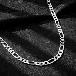 Cadena Plata 925 Figaro 3x1 Diamantada para Hombre de 70 cm - Imagen 5