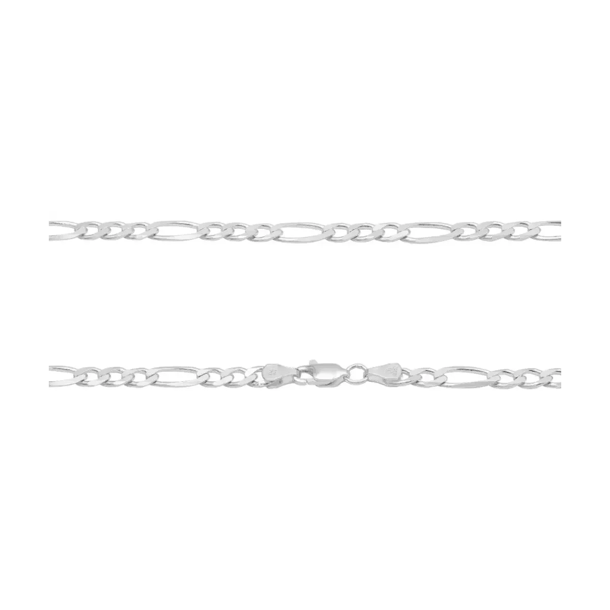 Cadena Plata 925 Figaro 3x1 Hombre 65cm - Imagen 4