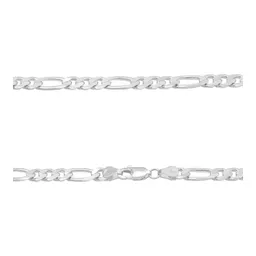 Cadena Plata 925 Figaro 3x1 para Hombre 45cm - Imagen 4