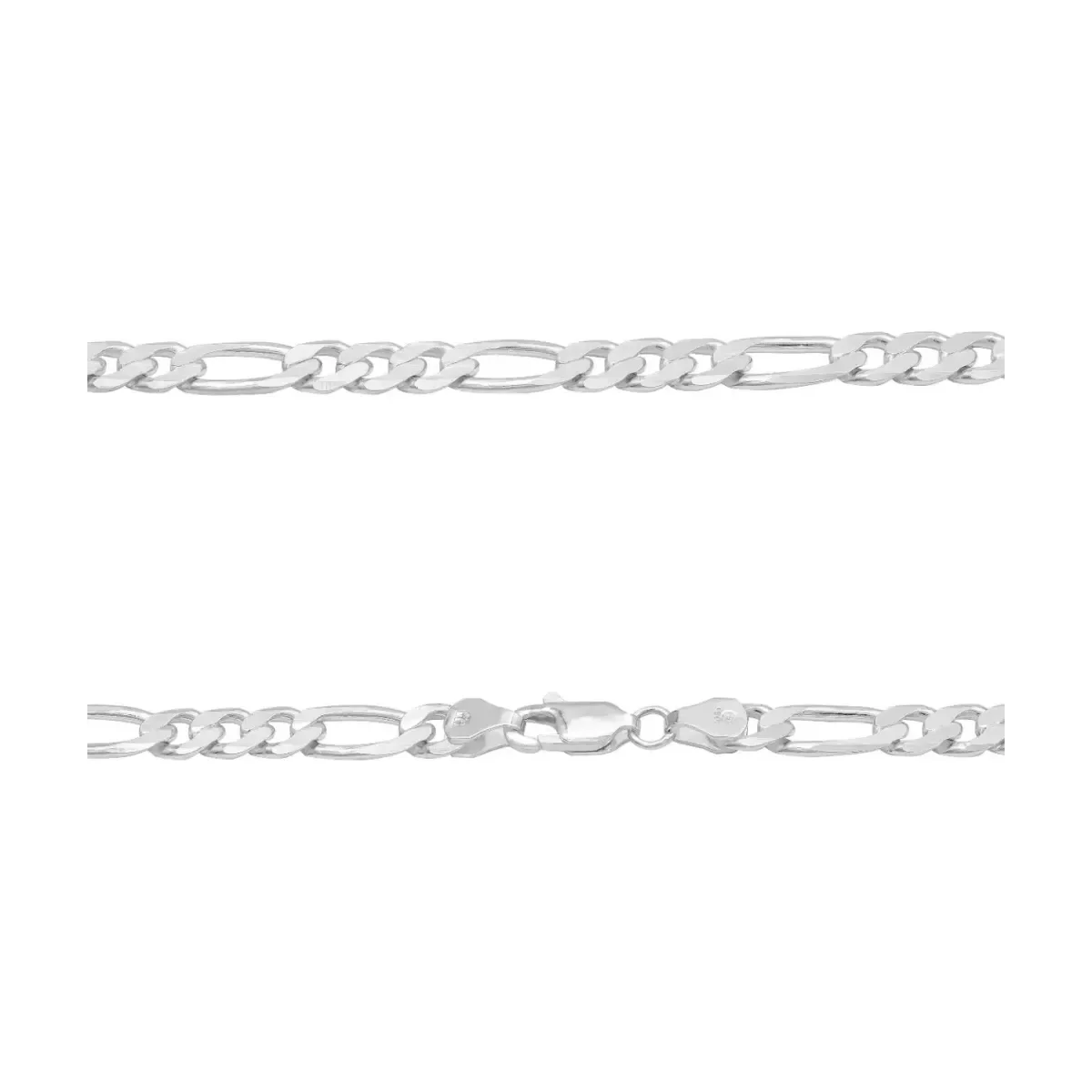Cadena Plata 925 Figaro 3x1 para Hombre 45cm - Imagen 4