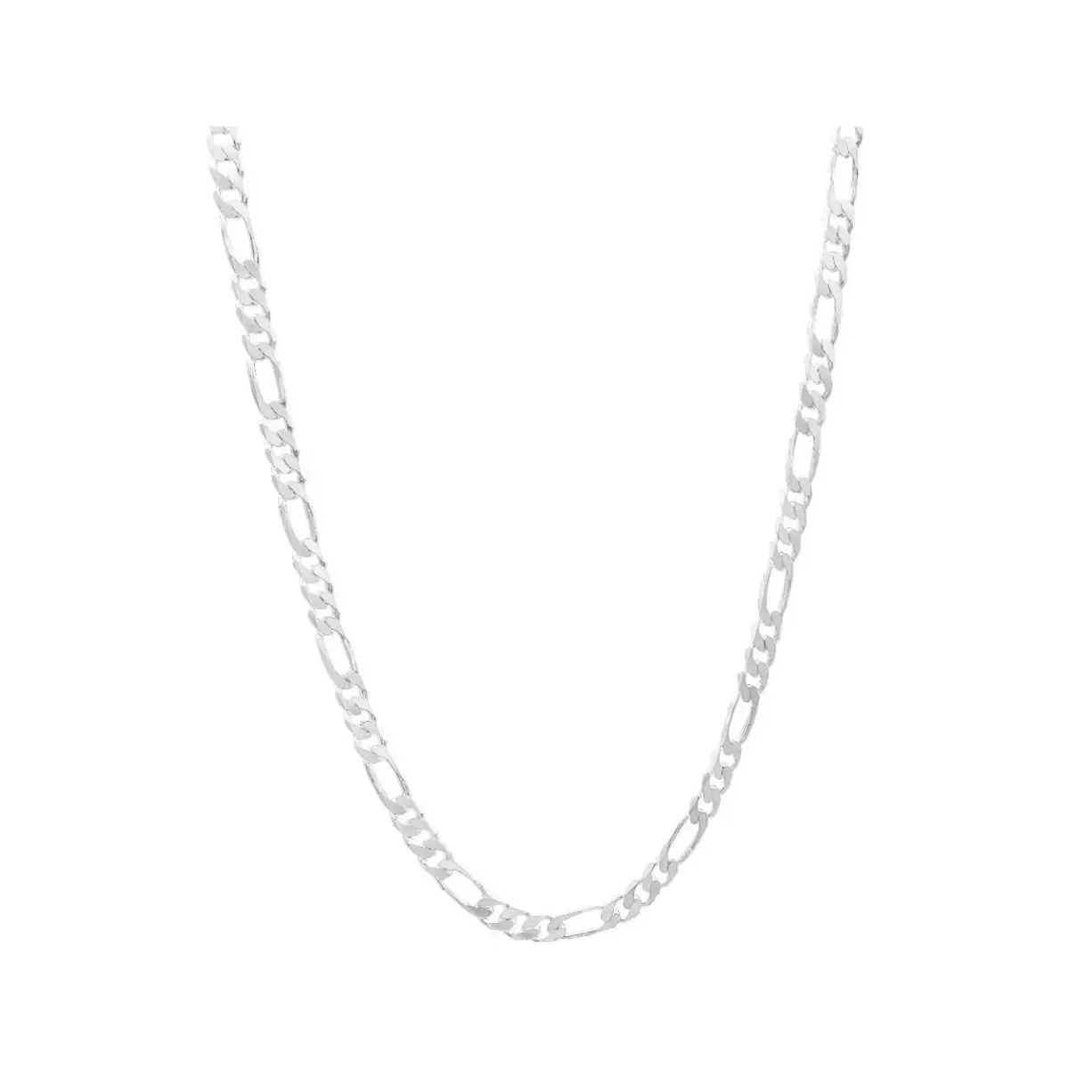 Cadena Plata .925 Fígaro 3x1 para hombre, 60cm. Collar de plata Nacional auténtica de eslabones de 7mm, diseño robusto y vers