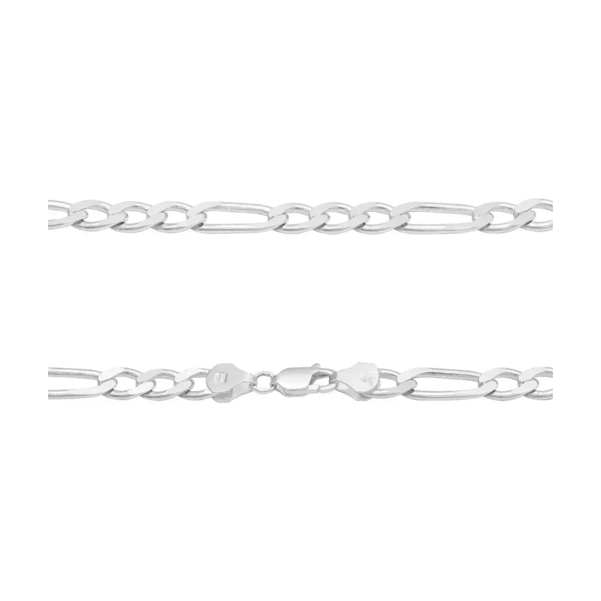 Cadena Plata 925 Fígaro 3x1 para Hombre 60cm - Imagen 4