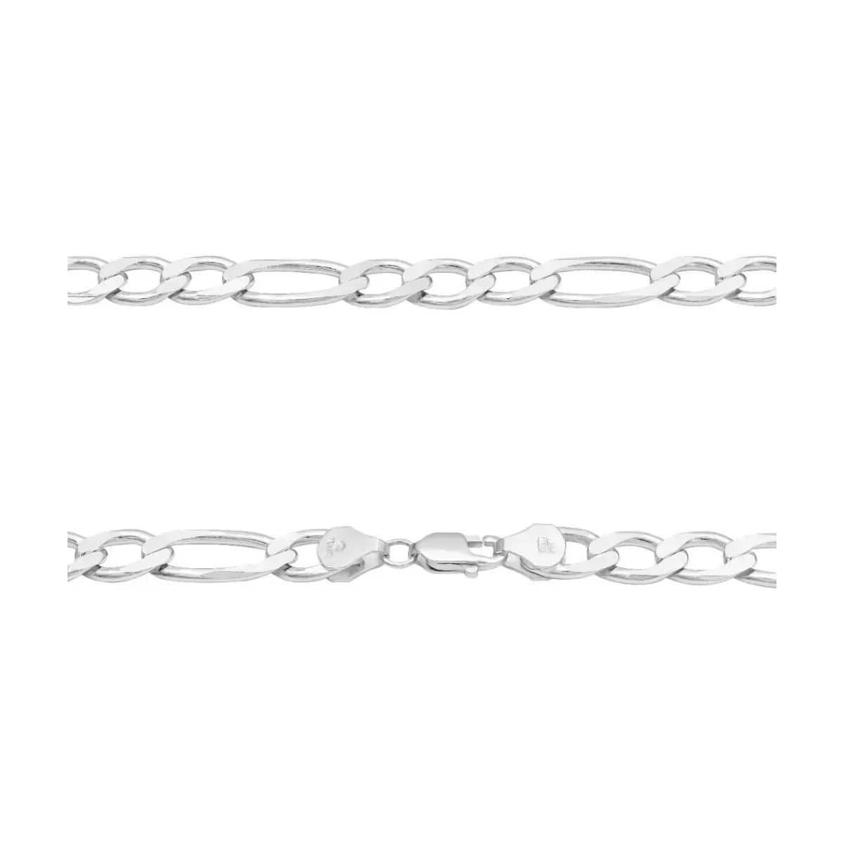 Cadena Plata 925 Figaro 3x1 para Hombre 60cm Robusta - Imagen 4