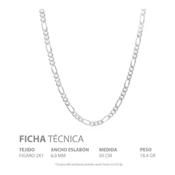 Cadena Plata 925 Figaro 3x1 para Hombre - Imagen 5