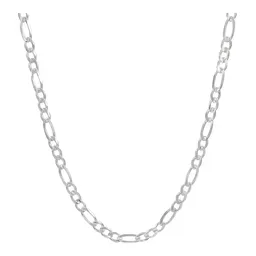 Cadena Plata 925 Figaro Diamantada Hombre 60cm - Imagen 1