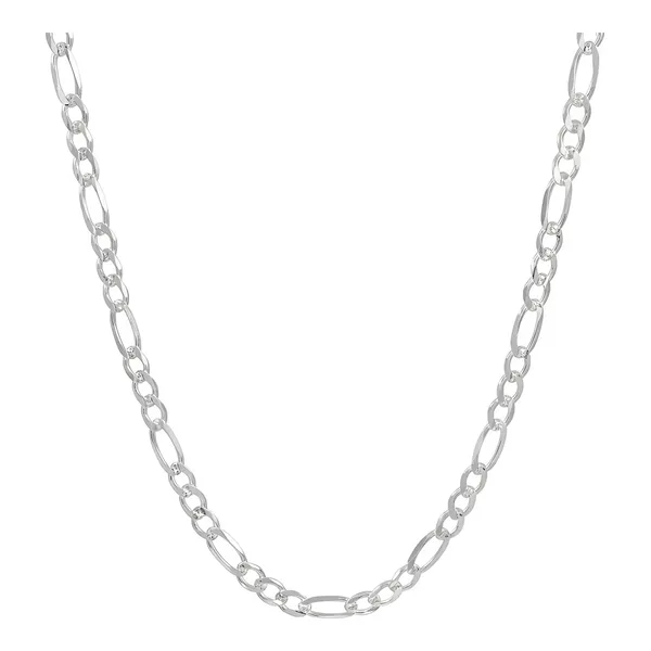Cadena Plata 925 Figaro Diamantada Hombre 60cm - Imagen 1