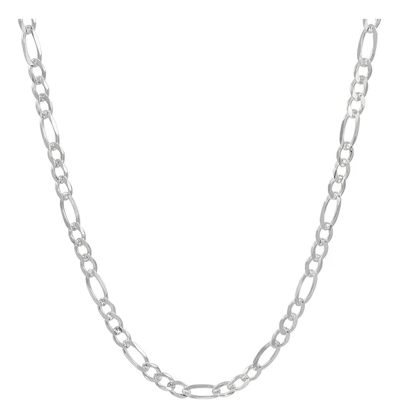 Cadena Plata 925 Figaro Diamantada Hombre 60cm - Imagen 1
