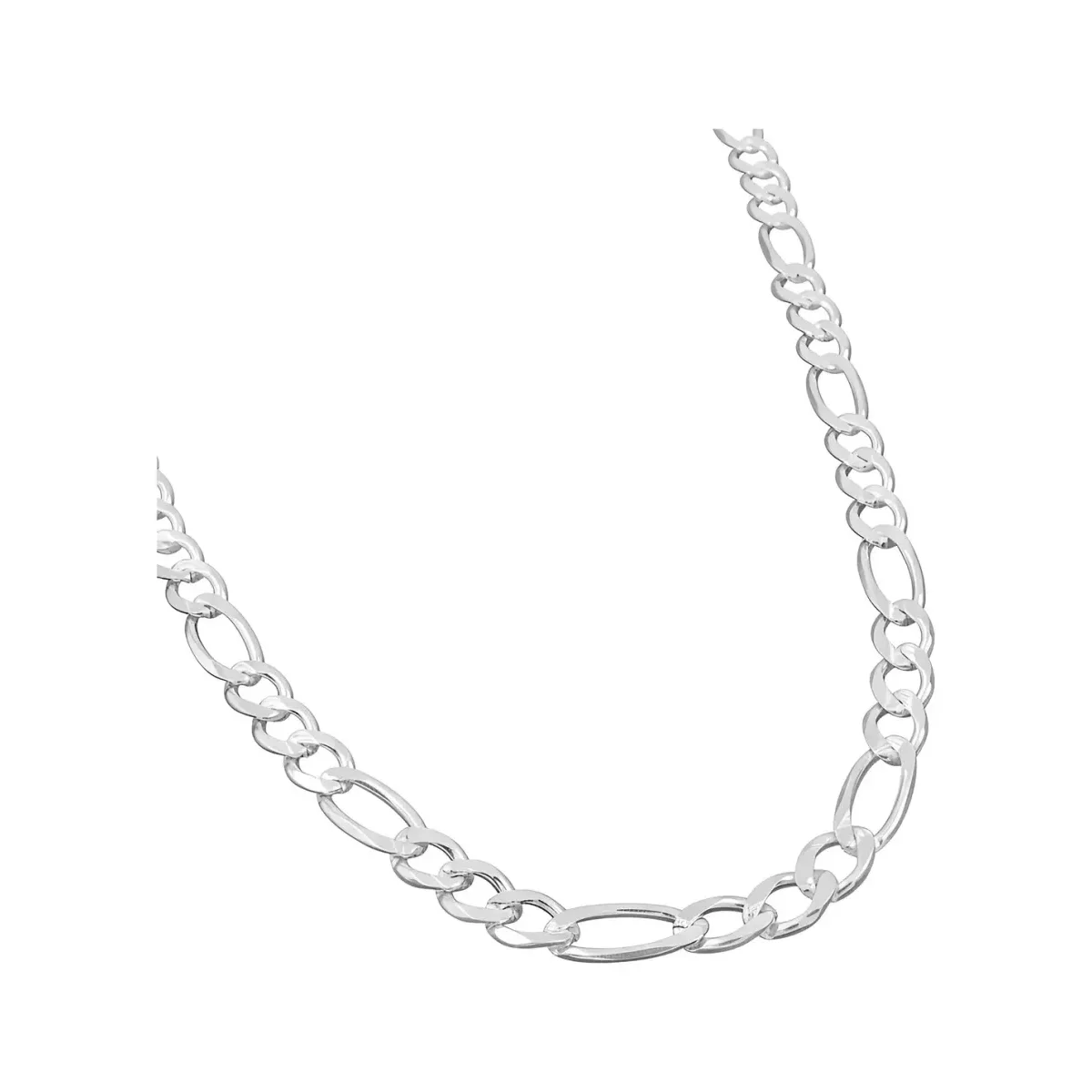 Cadena Plata 925 Figaro Diamantada Hombre 60cm - Imagen 2