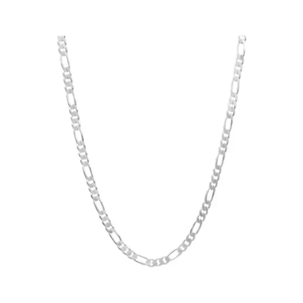 Cadena Plata 925 Figaro Gruesa Para Hombre 65cm - Imagen 1