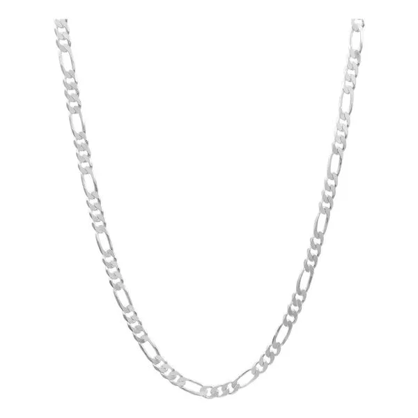 Cadena Plata 925 Figaro Gruesa Para Hombre 65cm - Imagen 1