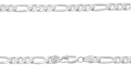 Cadena Plata 925 Figaro Gruesa Para Hombre 65cm - Imagen 4
