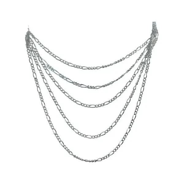 Cadena Plata 925 Ley .925 Diseño Figaro 50 cm para Dije Uso Diario - Imagen 1