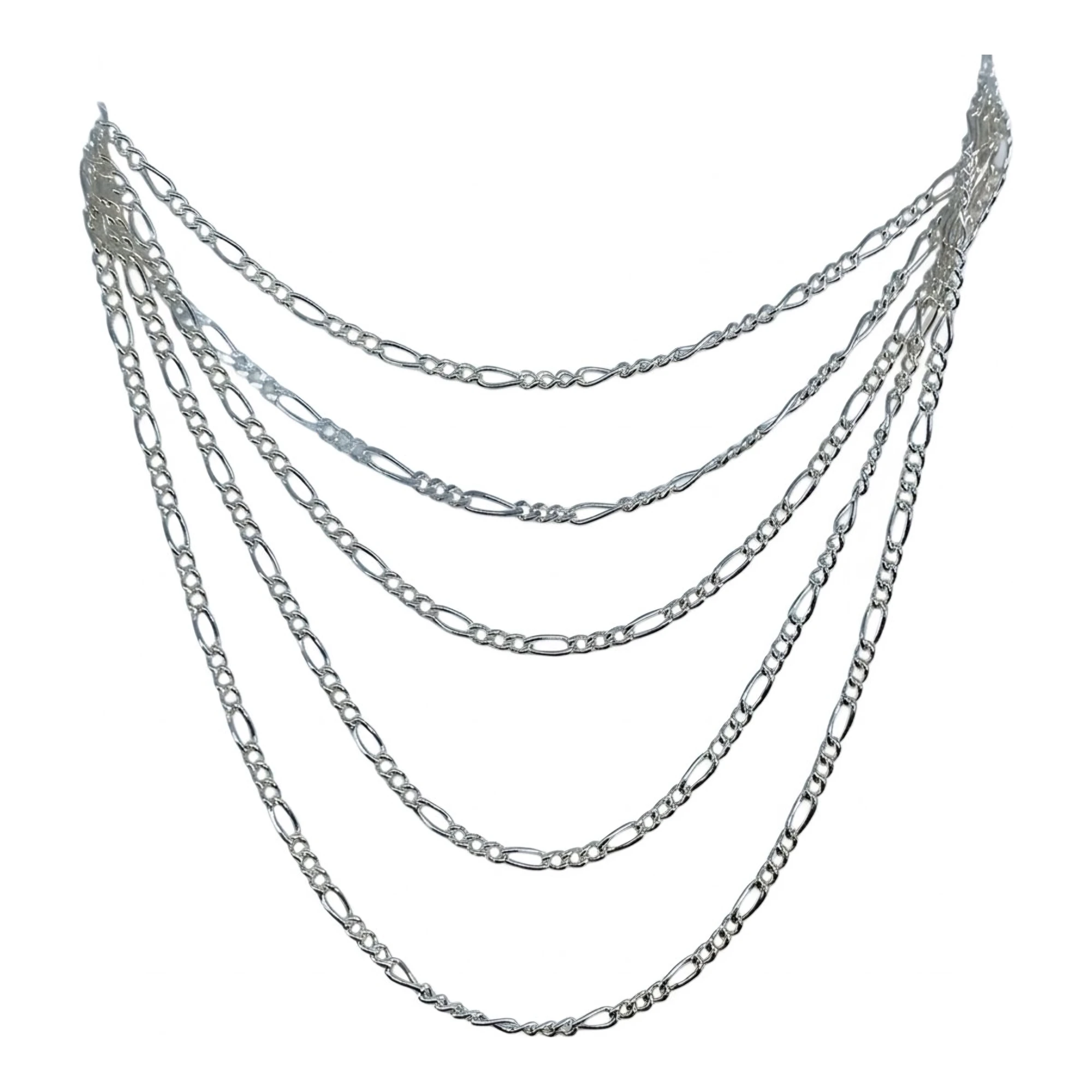 Cadena Plata 925 Ley .925 Diseño Figaro 50 cm para Dije Uso Diario - Imagen 2