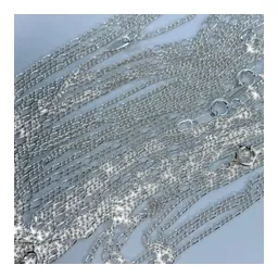 Cadena Plata 925 Ley .925 Diseño Figaro 55 cm para Dije Uso Diario - Imagen 3