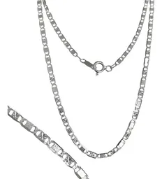 Cadena Plata 925 Marinera Diamantada 40cm - Imagen 1