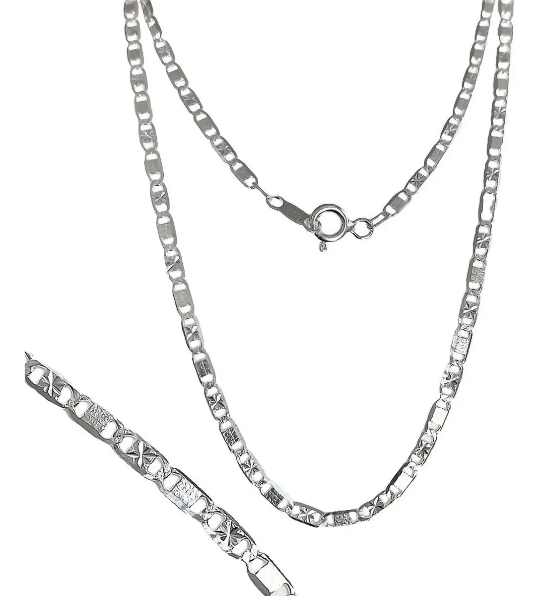 Cadena de Plata 925 Marinera Diamantada 40cm Joyaris joyería fina mexicana