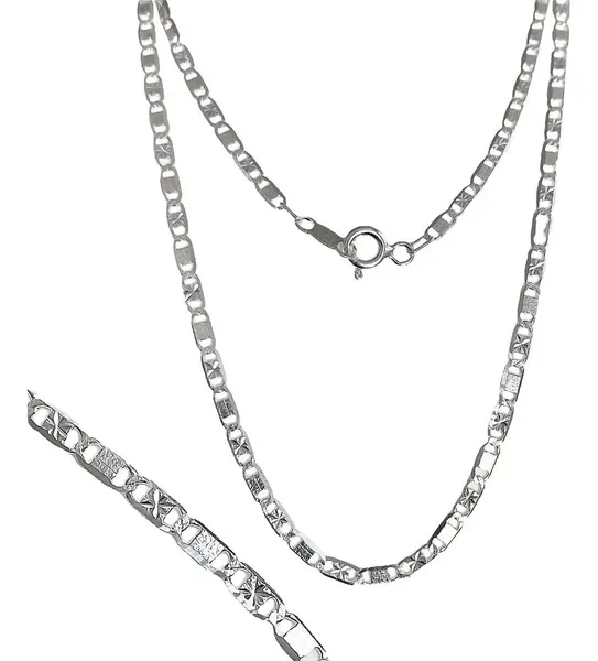 Cadena Plata 925 Marinera Diamantada 40cm - Imagen 1