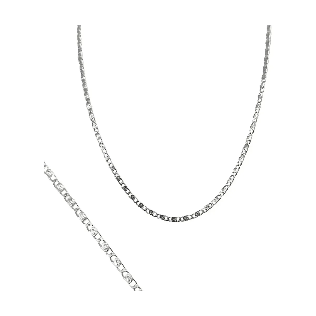 Cadena Plata .925 Marinera Diamantada 55cm, collar de cadena unisex color plata, joya artesanal mexicana, diseño moderno y ve