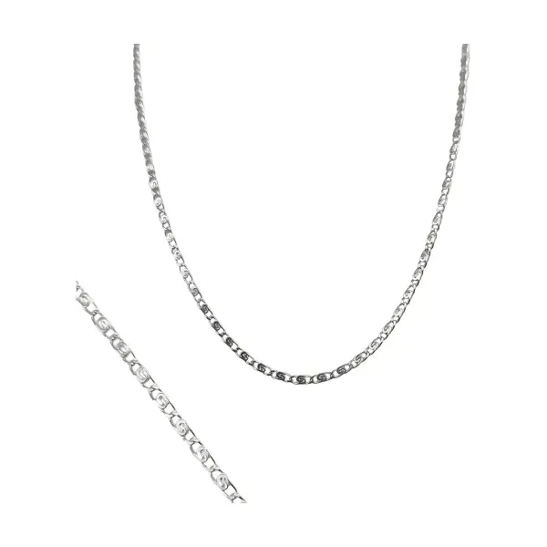 Cadena Plata 925 Marinera Diamantada 55cm Unisex - Imagen 1