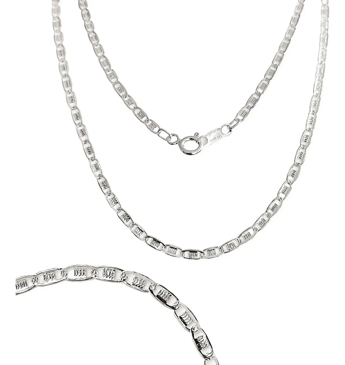 Cadena Plata 925 Marinera Diamantada 55cm Unisex - Joyaris joyería fina mexicana