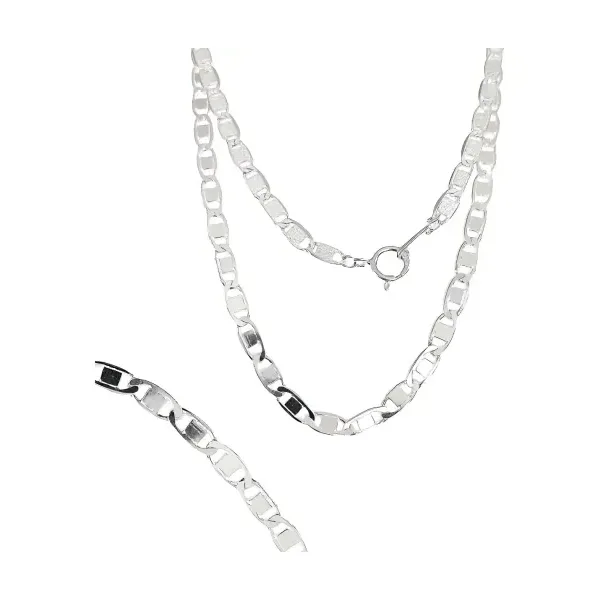 Cadena Plata 925 Marinera Lisa para Hombre Largo 60cm - Imagen 1