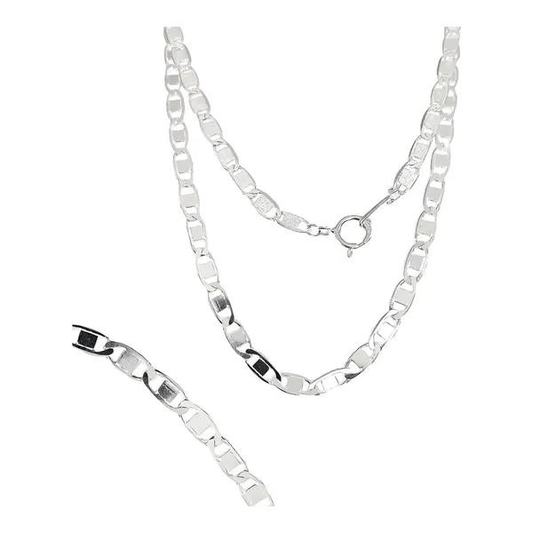 Cadena Plata 925 Marinera Maciza 5mm 65cm Hombre - Imagen 1