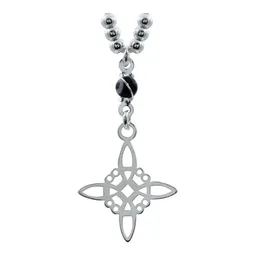 Cadena Plata 925 Nudo Bruja Ojo Turco con Zirconia Negra 50cm - Imagen 2