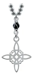 Cadena Plata 925 Nudo Bruja Ojo Turco con Zirconia Negra 50cm - Imagen 2