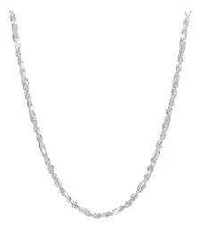 Cadena Plata 925 Sólida Torzal Fígaro 55cm Unisex - Imagen 1