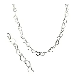 Cadena Plata 925 Tejido Corazón Unisex 60cm - Imagen 1