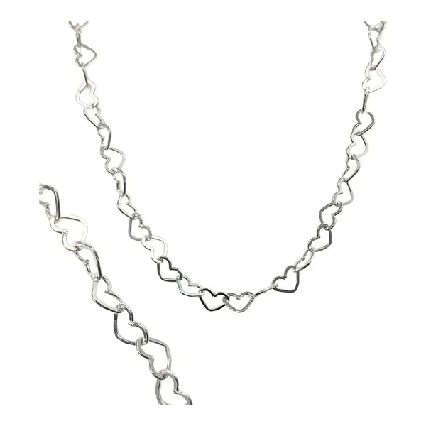 Cadena Plata 925 Tejido Corazón Unisex 60cm - Imagen 1