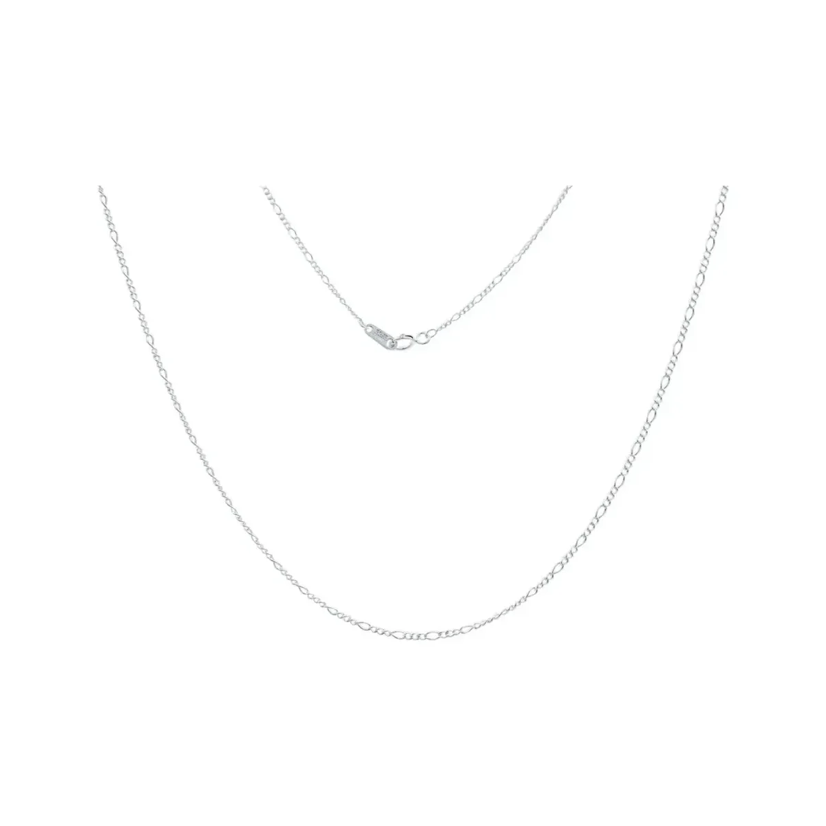 Cadena de Plata .925 Nacional tejido Figaro 3x1 de 40cm. Joyería de plata unisex, collar brillante y moderno para layering.