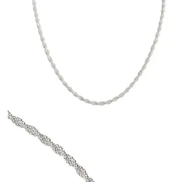 Cadena Plata 925 Torzal Espuma de Mar 50cm - Imagen 1
