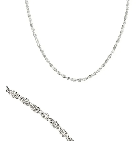 Cadena Plata 925 Torzal Espuma de Mar 50cm - Imagen 1