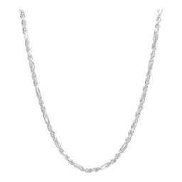 Cadena Plata 925 Torzal Fígaro Sólida 60cm Unisex - Imagen 1